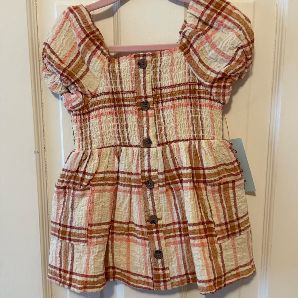Plaid Puff Sleeve Dress